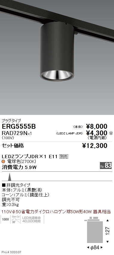 遠藤照明 ERG5555B-RAD729N LEDの照明器具なら激安通販販売のベスト